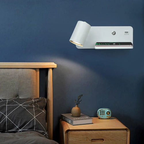 Applique Liseuse Murale Avec Chargeur Blanc / Gauche / Blanc chaud