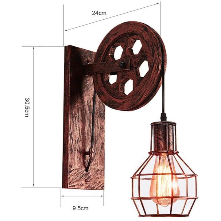 Applique Murale Industrielle Poulie