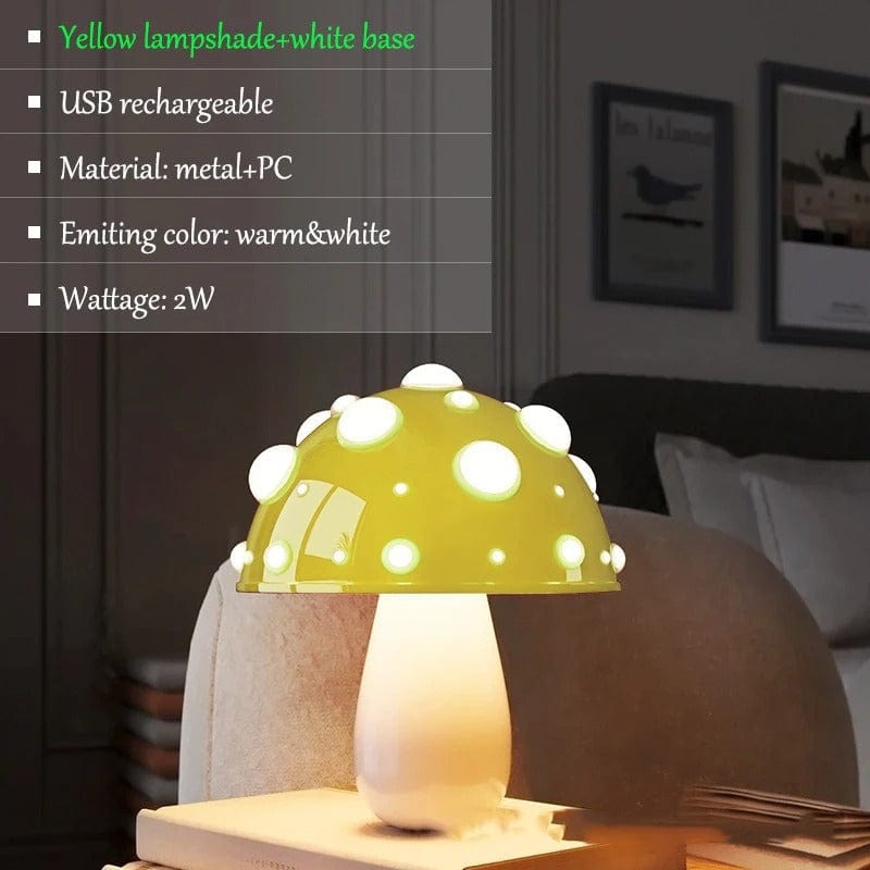 Champignon Lampe Blanc et jaune