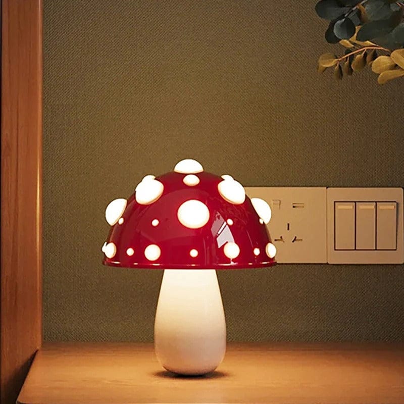 Champignon Lampe Blanc et rouge