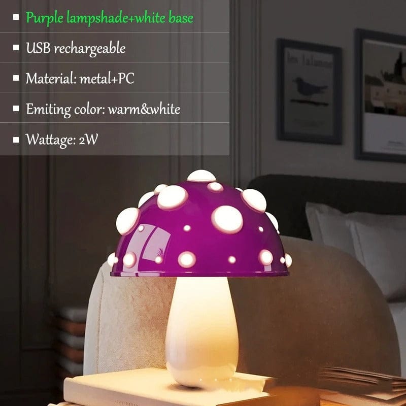 Champignon Lampe Blanc et violet