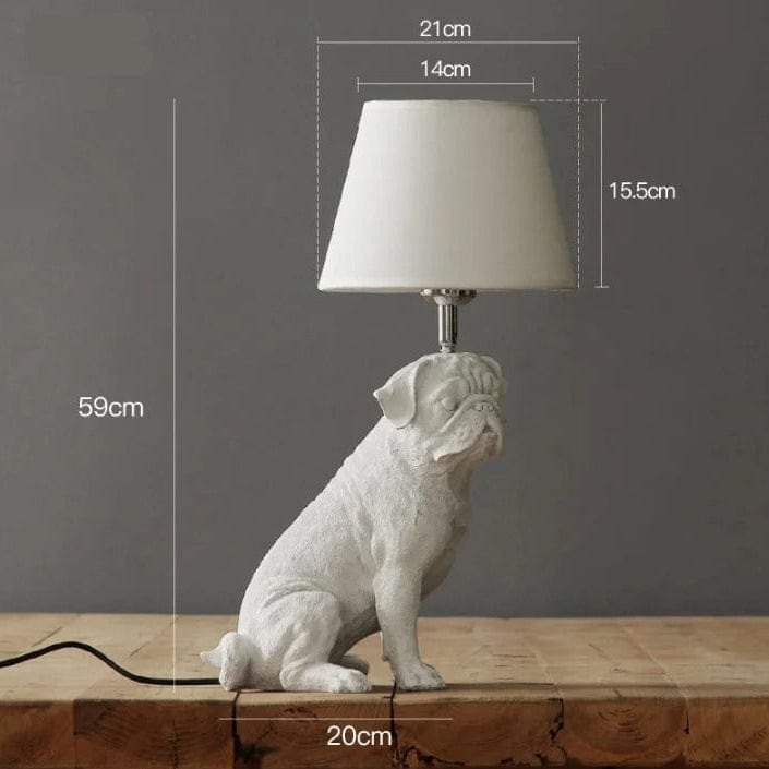 Chien Lampe Blanc / Modèle 1