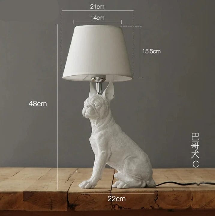 Chien Lampe Blanc / Modèle 3