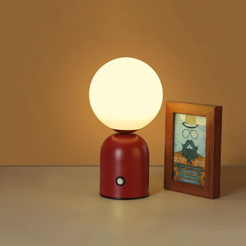 Lampe Boule à Poser Vintage Rouge