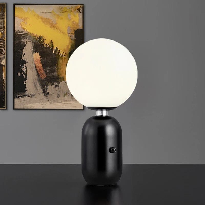 Lampe Boule Style Nordique Noir / 35x15cm / Blanc chaud
