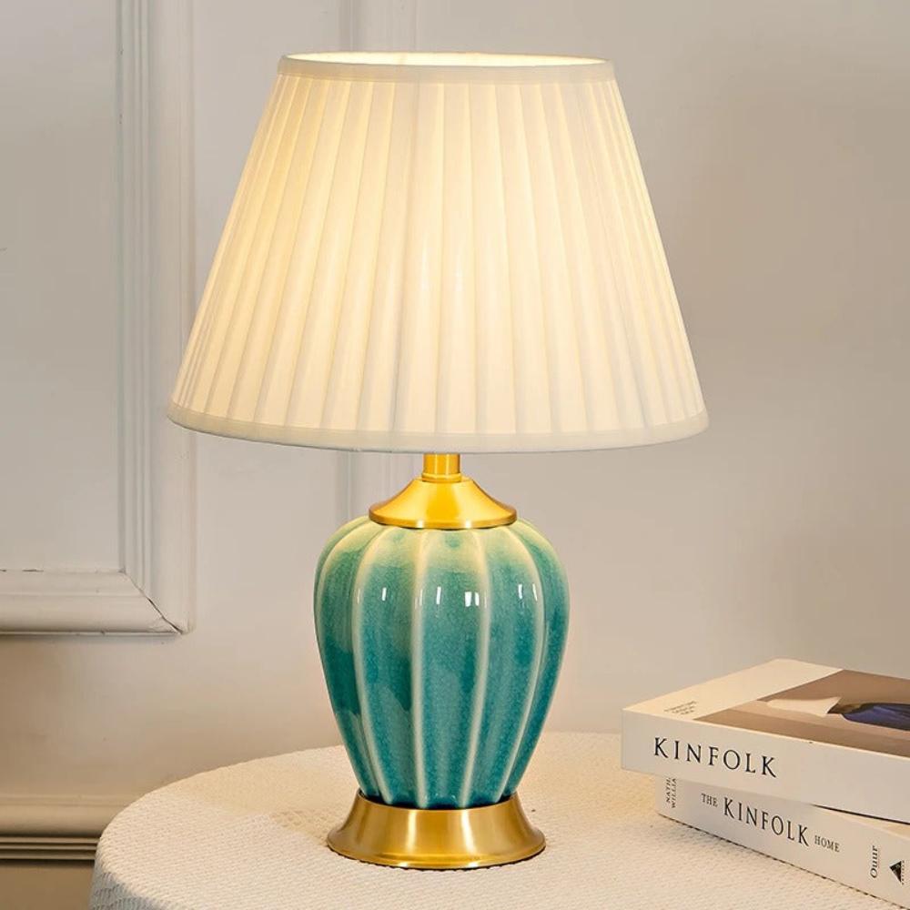 Lampe Céramique Blanche Bleu