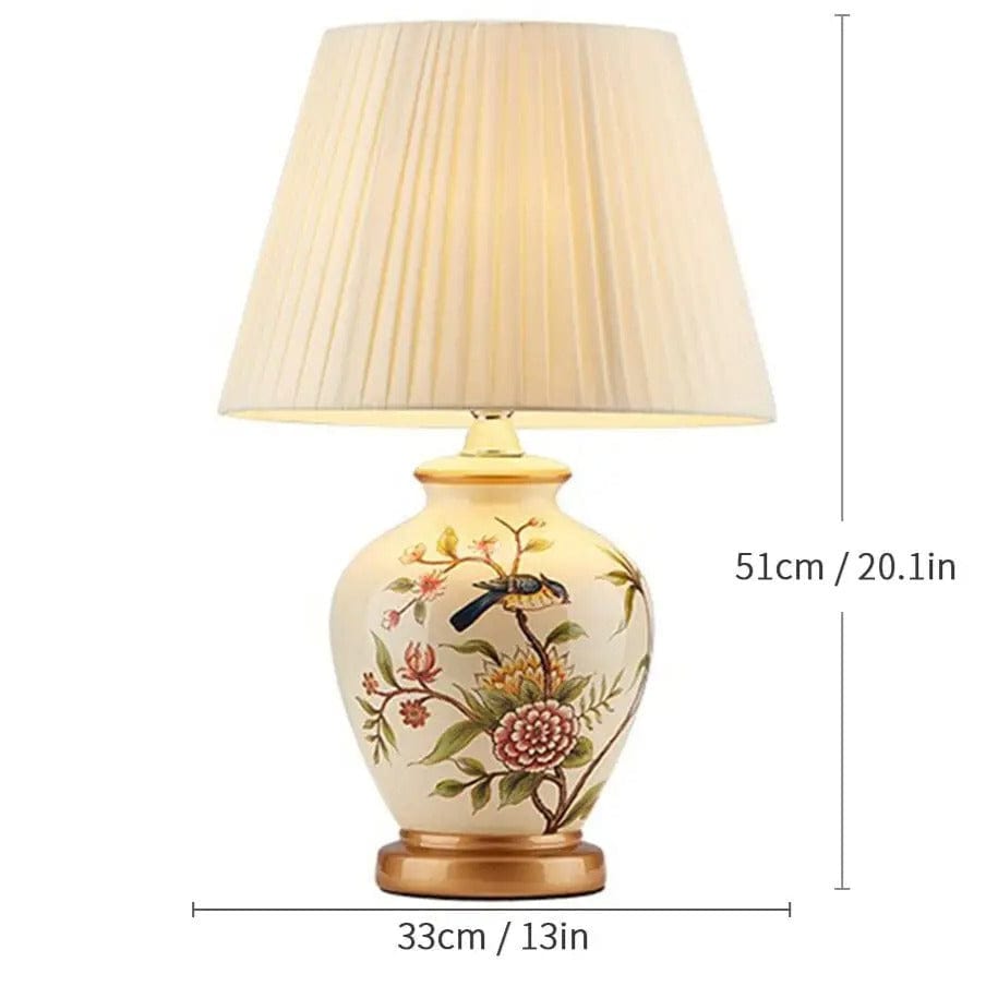 Lampe Céramique Fleurie