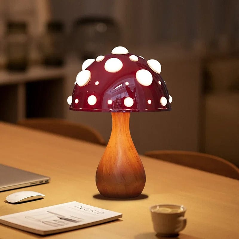 Lampe Champignon Contemporaine Bois