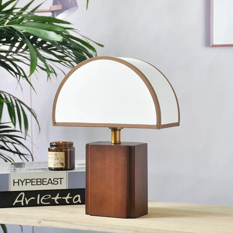 Lampe Champignon en Bois Contour doré