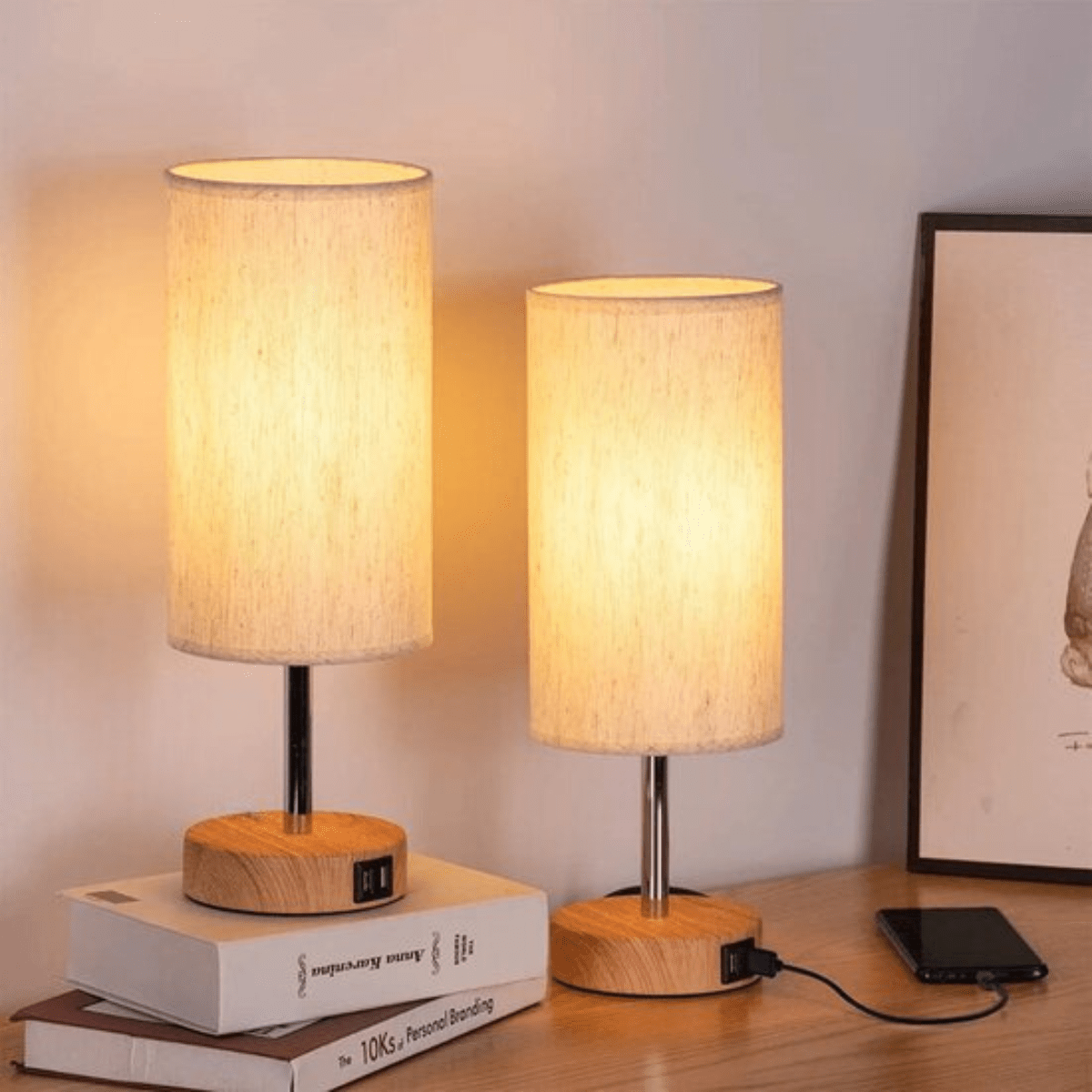 Lampe Chargeur Beige