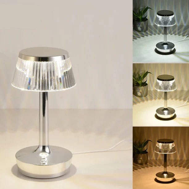 Lampe Cristal Tactile Argent