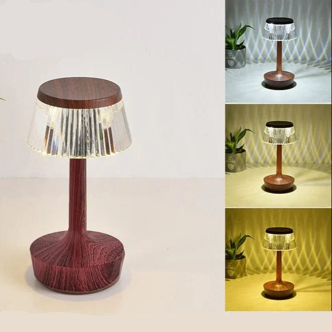 Lampe Cristal Tactile Noyer