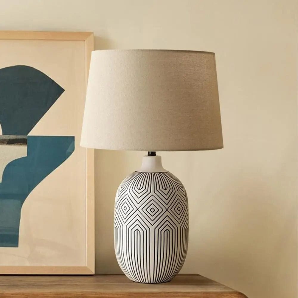Lampe de Chevet à Motif en Céramique Avec bouton