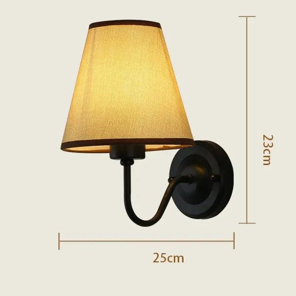 Lampe de Chevet Applique Noir / Lin / Lumière froide