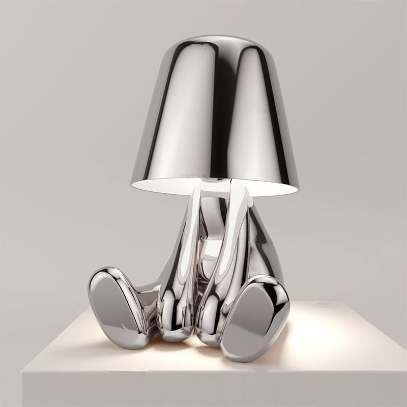 Lampe de Chevet Bonhomme Doré Argent / Sérénité