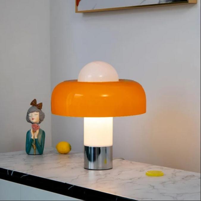 Lampe de Chevet Champignon Design Orange