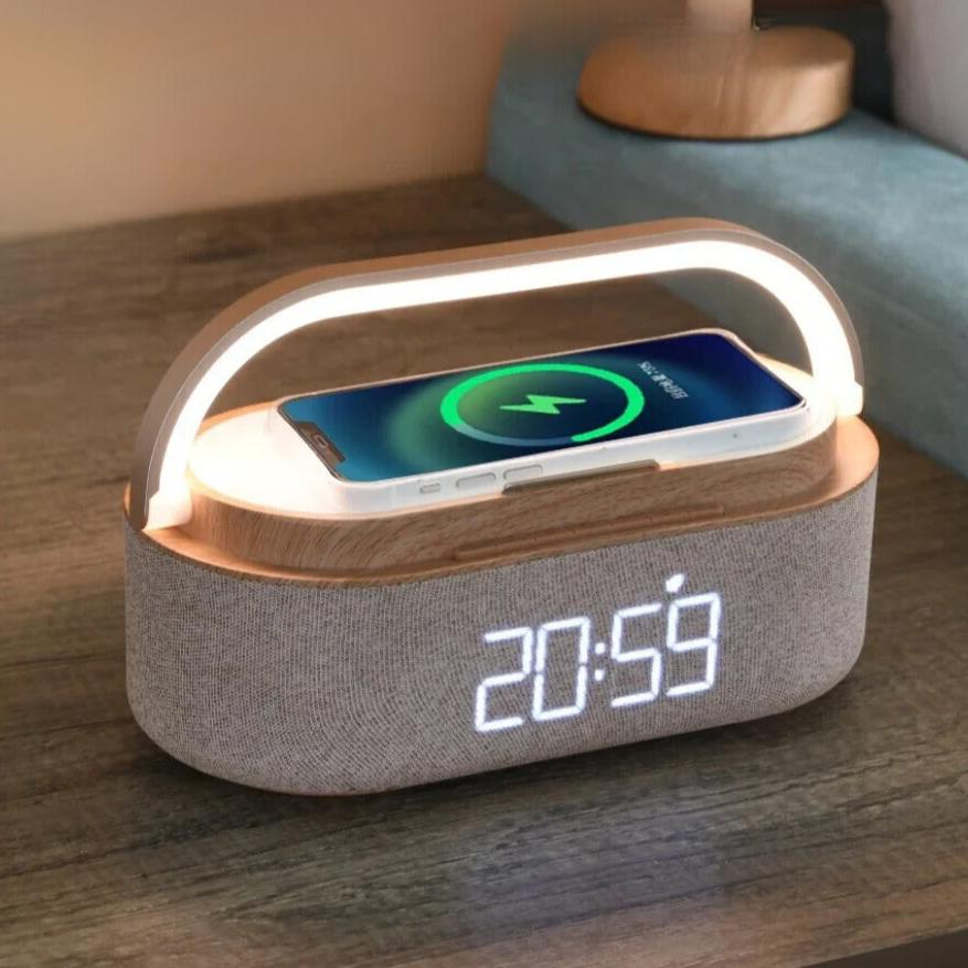 Lampe de Chevet Connectée Bois