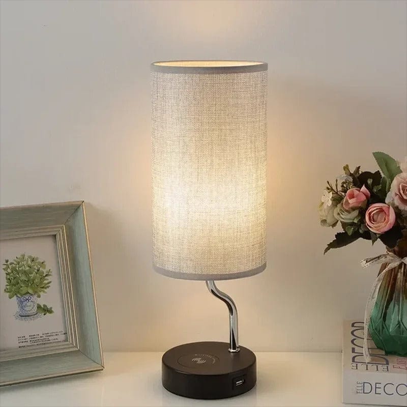 Lampe de Chevet Contemporaine Usb Noir et gris