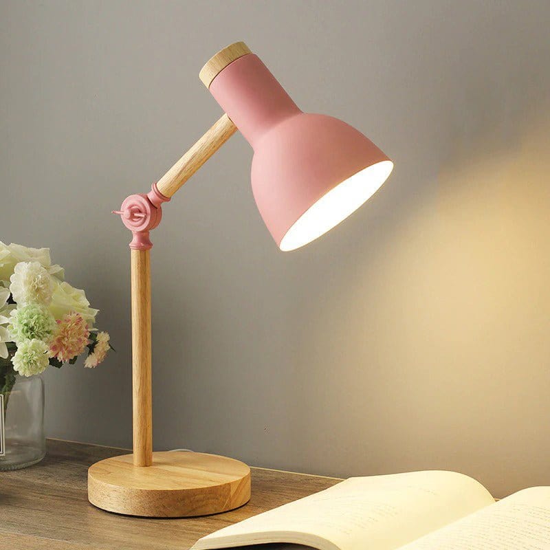 Lampe de Chevet en Bois Rose