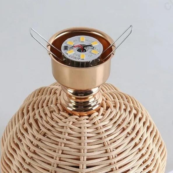 Lampe de Chevet en Osier Rond
