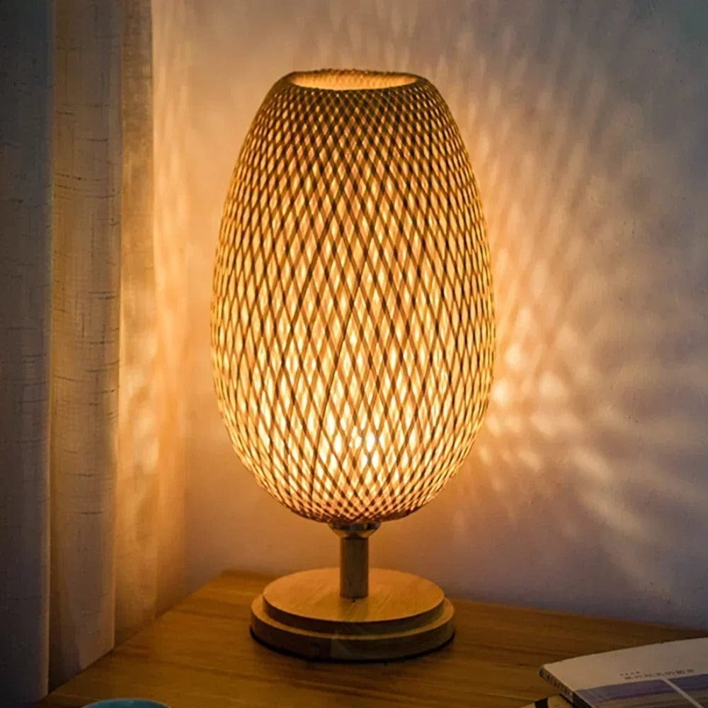 Lampe de Chevet en Rotin HARMONIE Élancée