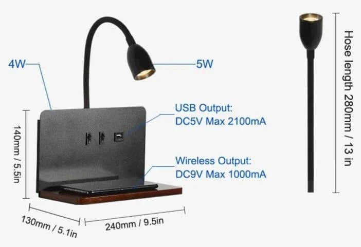 Lampe de Chevet Étagère Liseuse