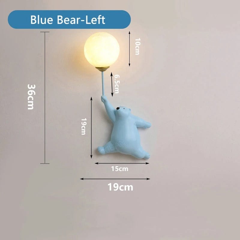 Lampe de Chevet Murale Enfant Bleu - Style 1 / Gauche / Blanc chaud