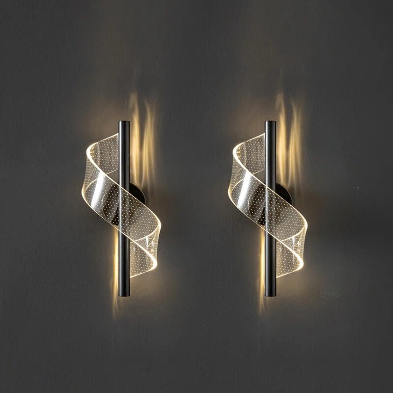 Lampe de Chevet Murale Sans Fil Noir / Lot de 2 pièces / Lumière chaude