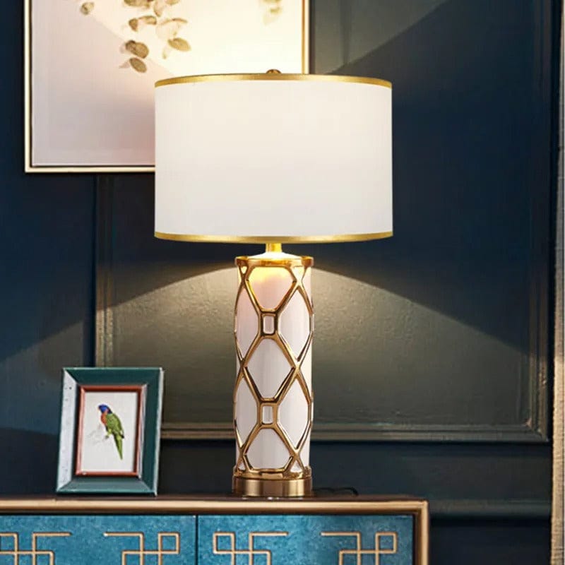 Lampe de Chevet Noir et Or Blanc or / 58x33cm