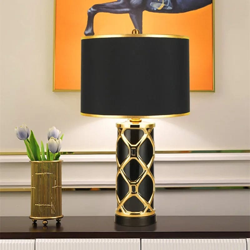 Lampe de Chevet Noir et Or Noir or / 58x33cm
