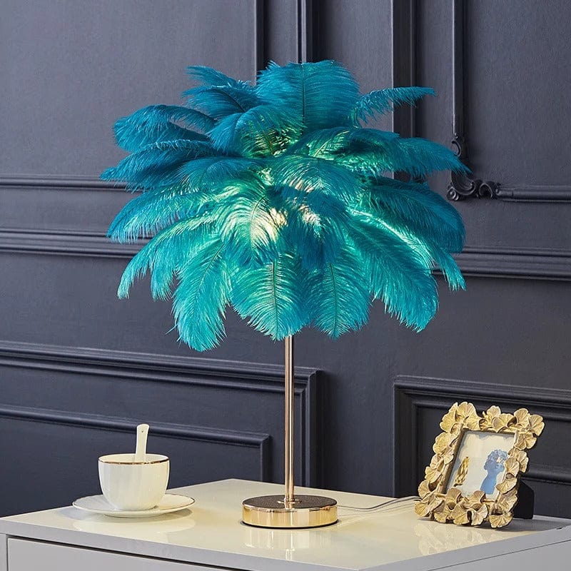 Lampe de Chevet Plume Bleu