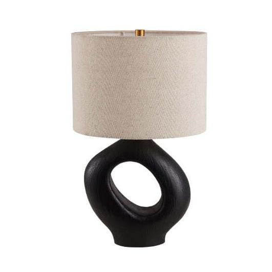 Lampe de Chevet Scandinave Design 1 - Noir / Lin / Lumière froide