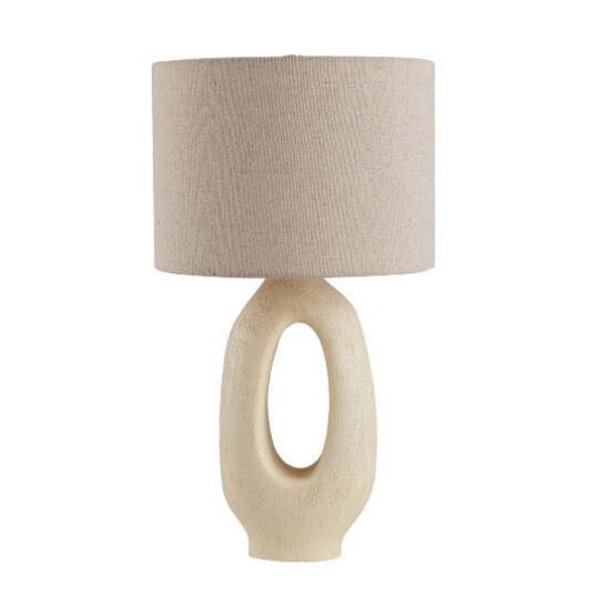 Lampe de Chevet Scandinave Design 2 - Crème / Lin / Lumière froide