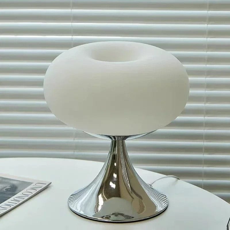 Lampe de Table de Chevet Ronde Blanc