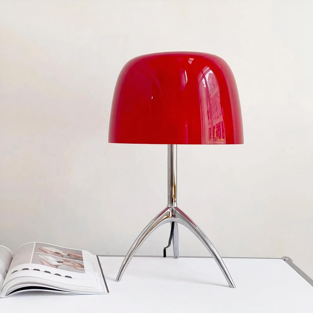 Lampe Design Italien de Chevet Rouge / 35x20cm