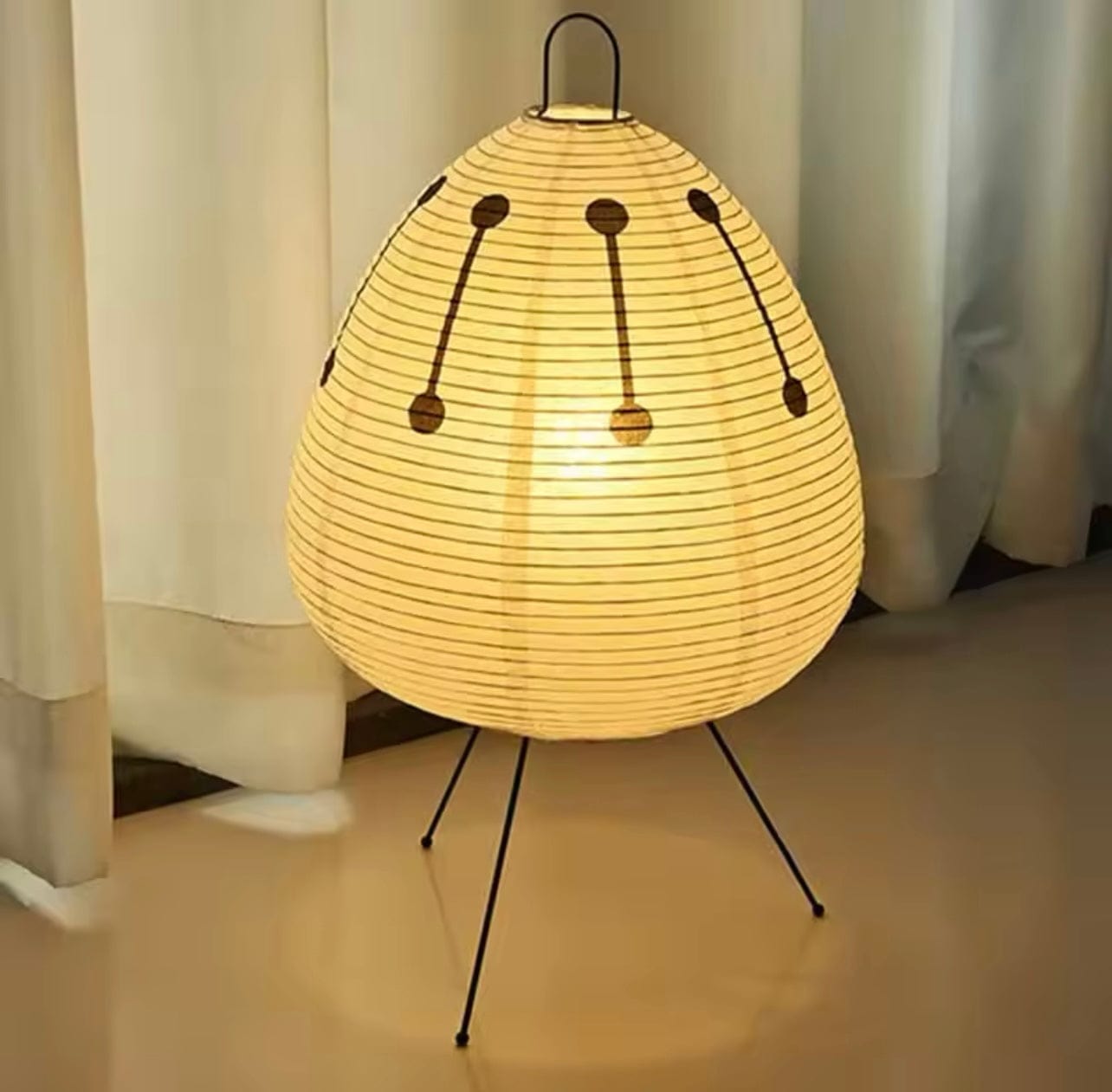 Lampe en Papier Japonaise Ovale Style 2