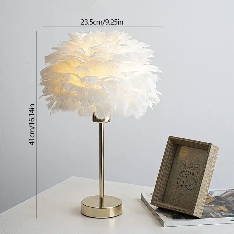 Lampe en Plume Blanche