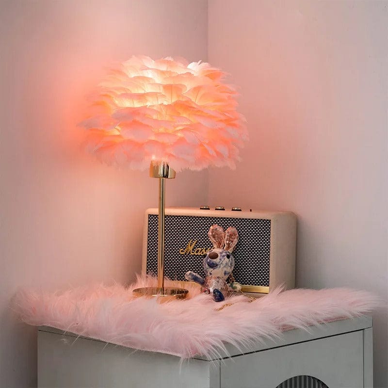 Lampe en Plume Blanche