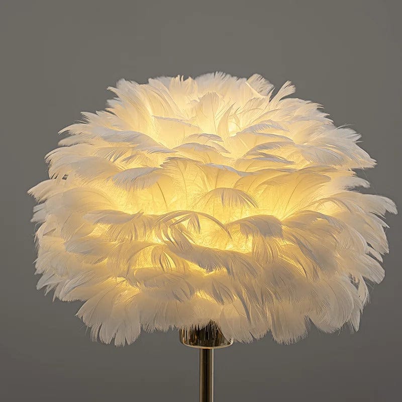 Lampe en Plume Blanche
