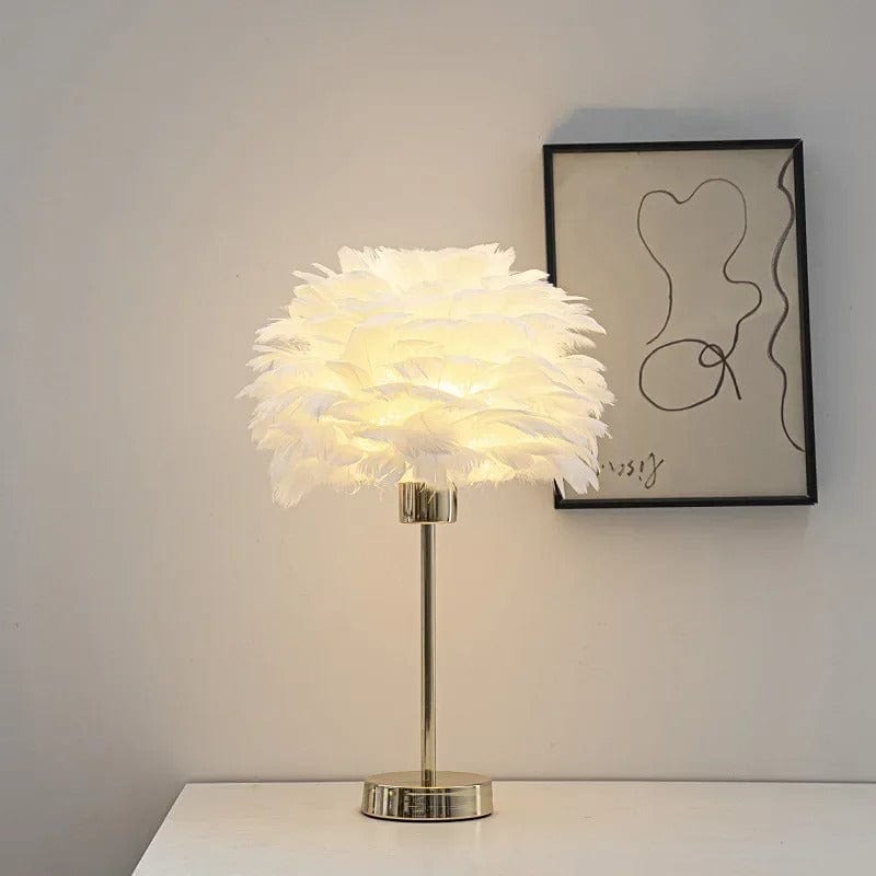 Lampe en Plume Blanche