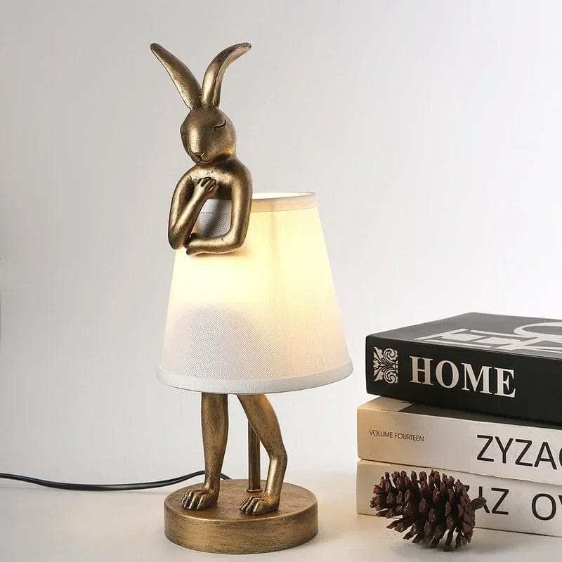Lampe Lapin Blanc et doré / 40cm